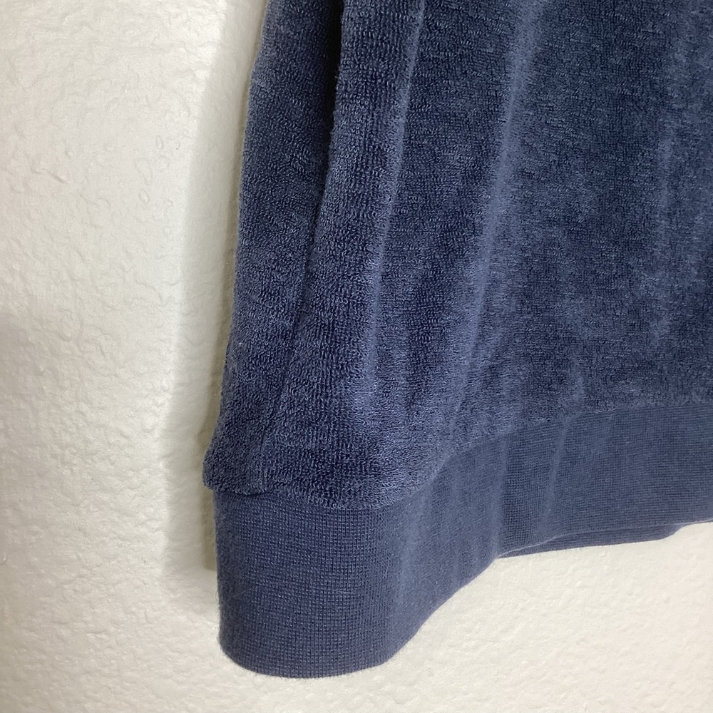 Marine Layer Terry Out Varsity Polo Top Indigo Lg - Picture 5 of 8